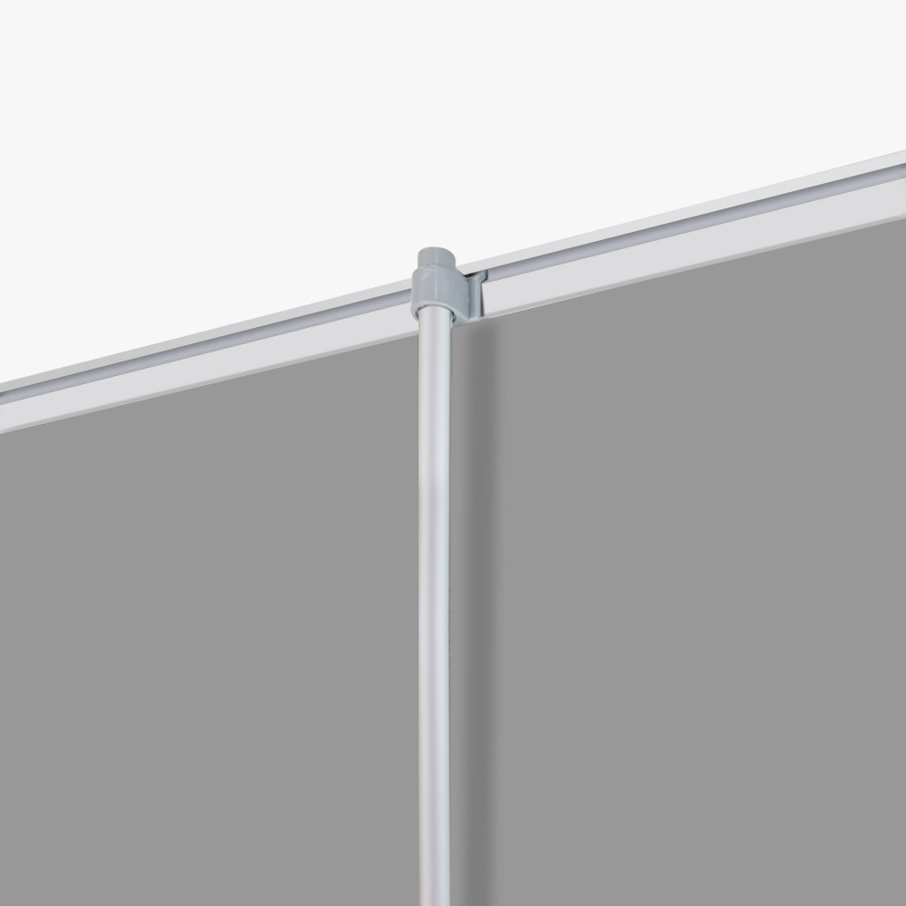 Apex standard retractable banner stand aluminum base and support-pole hardware close-up