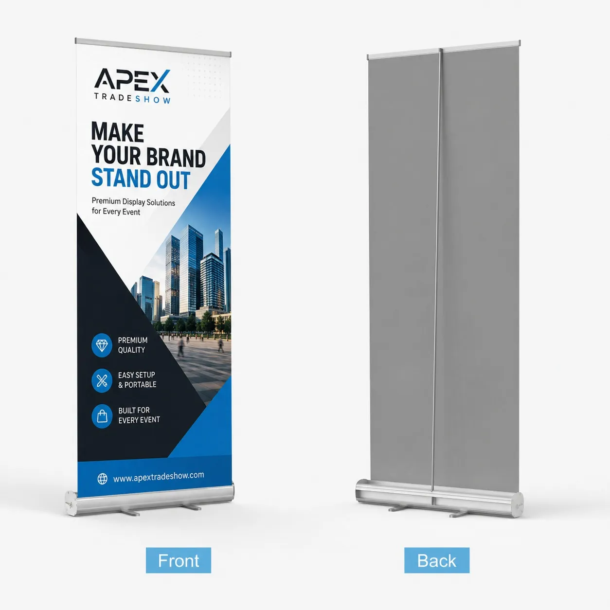 Standard Retractable Banner Stand — custom printed by Apex Trade Show