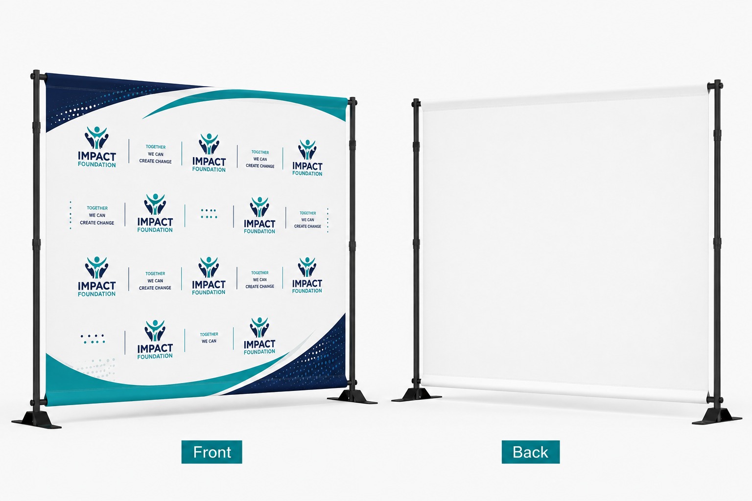 Step and Repeat Backdrop — custom printed by Apex Trade Show