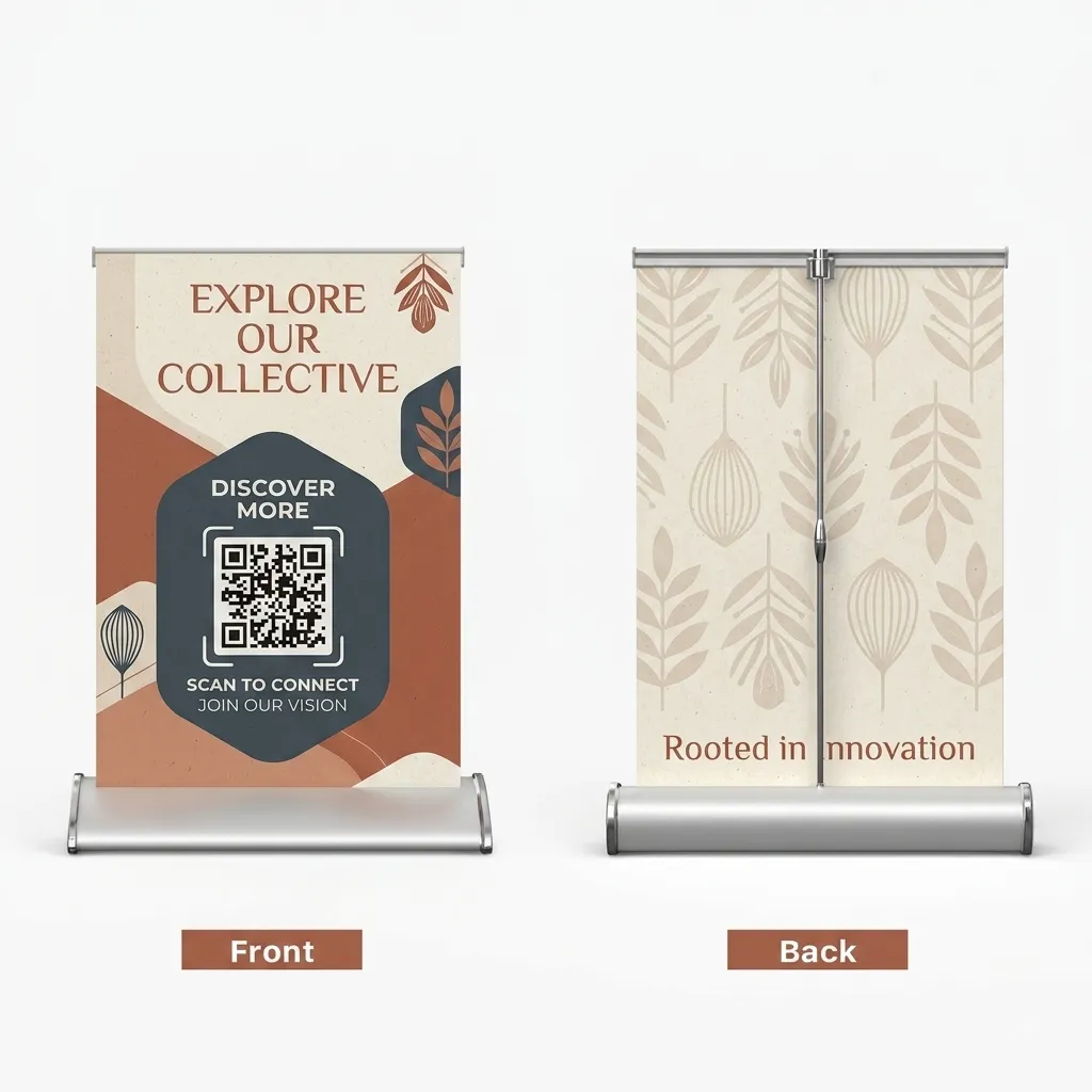 Table Top Banner Stand — custom printed by Apex Trade Show