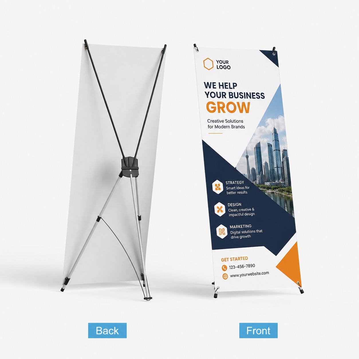 X-Stand Banner — custom printed by Apex Trade Show